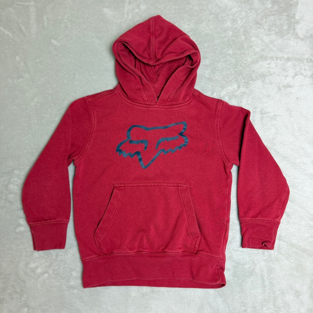 Fox Racing Pullover Hoodie Kids Youth Small Red Logo Motocross BMX Skate Sporty
